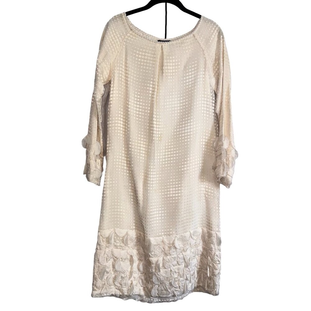 Custom Eric Raisina silk shift dress - polka dots & ruffles